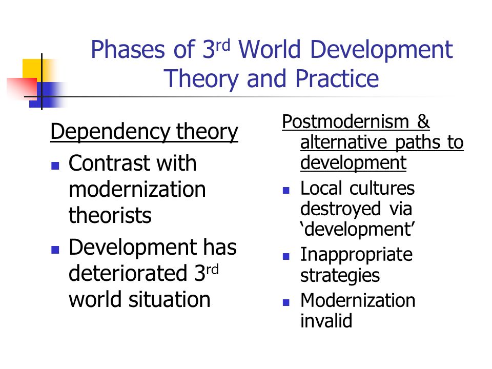 Comparison, Contrasts and Similarities Between the Modernization and the Dependency Theory